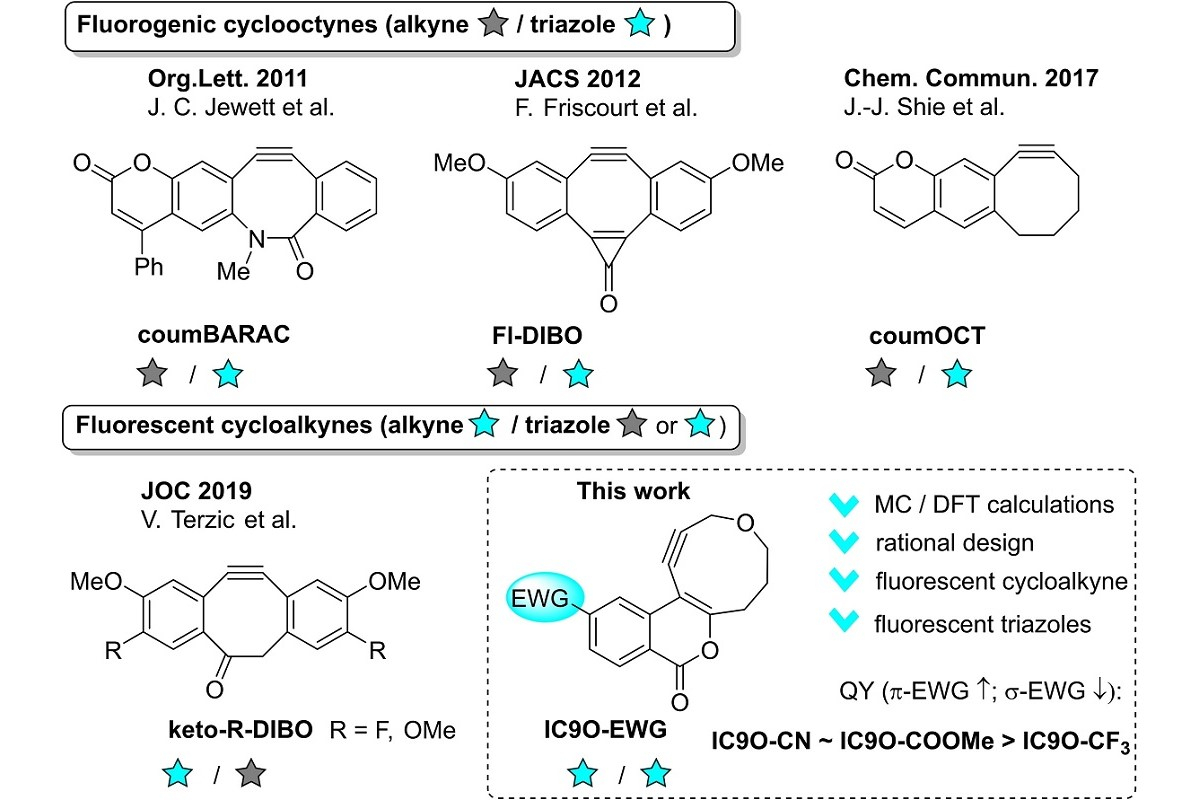 在这项研究中开发的荧光环辛素和荧光环烷烃的例子 © Chemistry-A European Journal